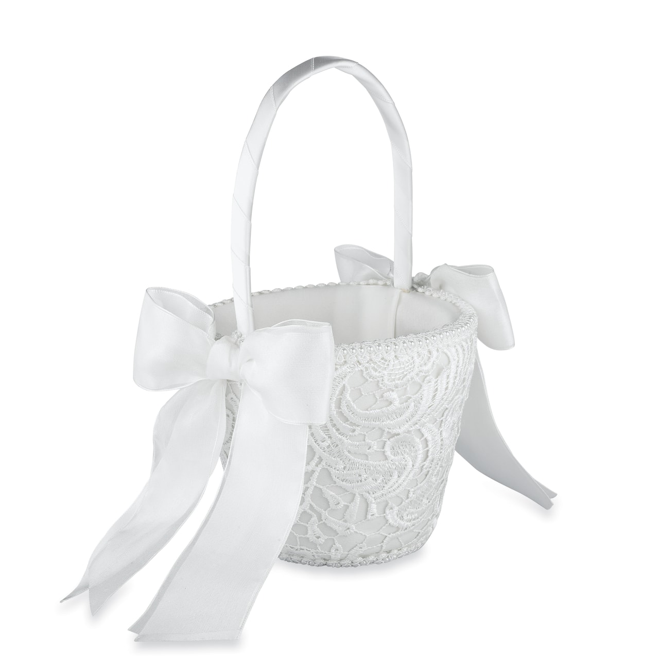 White Vintage Lace Flower Basket by Celebrate It&#x2122;